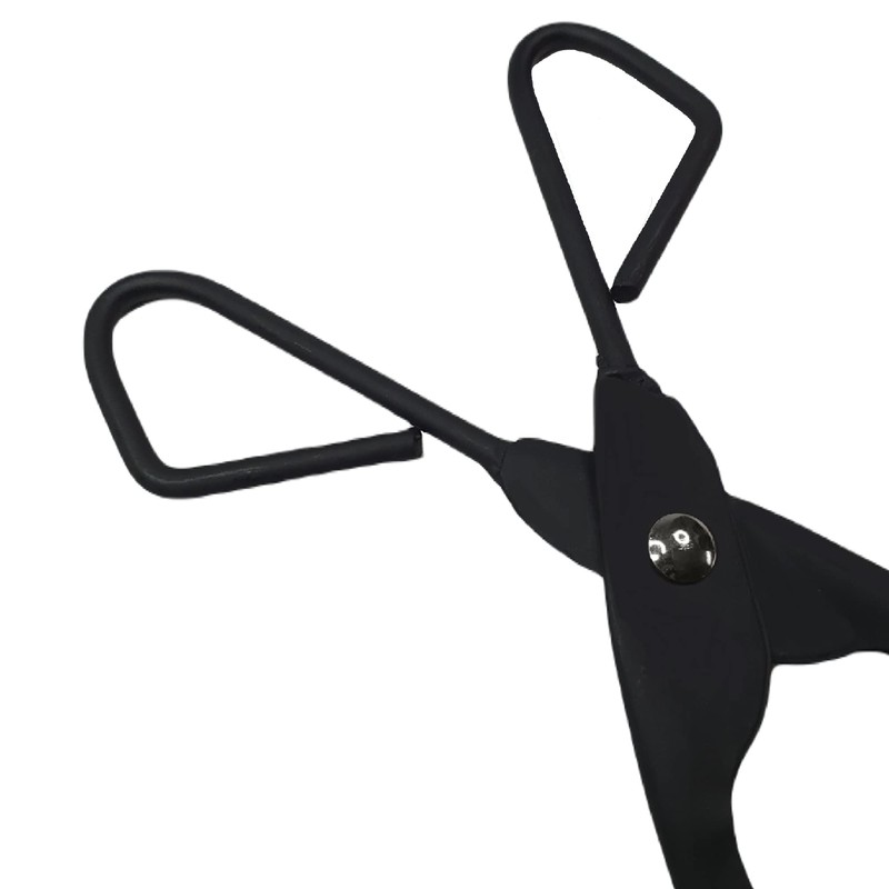 Straight Coal Tongs Metal Fireplace Firepit Wood Coal Scissor Grabber
