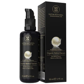 Retinol Serum Organic - 50 ml - Vegan - Radiant Skin - Retinol & Vitamin C Serum on Organic Aloe Vera Based with Argan Oil - Retinol Serum Face - Anti-Ageing Serum - Satin Naturel Natural Cosmetics - Skincare