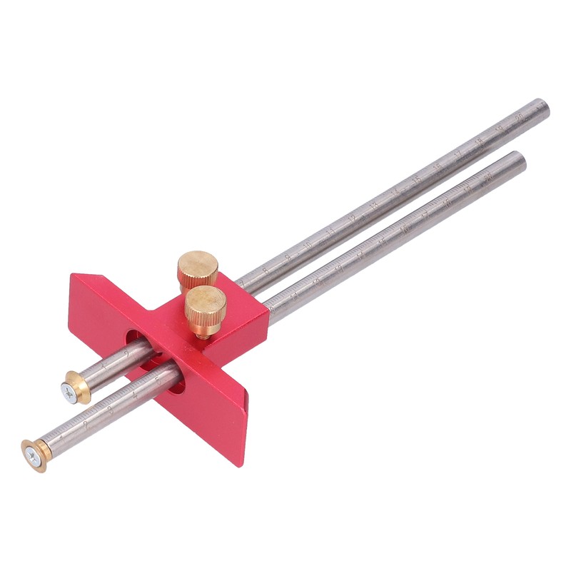 Woodworking Marking Gauge 20cm Clear Scale Double Head Scriber Ruler