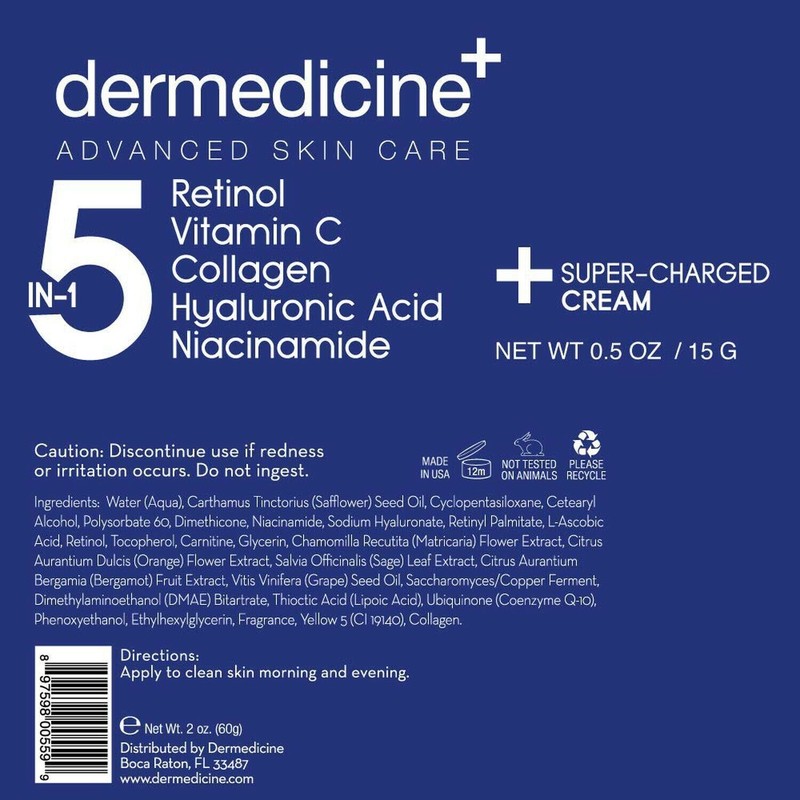 Dermedicine 5 in 1 Retinol, Vitamin C, Collagen, Hyaluronic Acid,