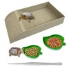NGORAY Tortoise Feeding Dish with Ramp and Basking-Platform - Leaf