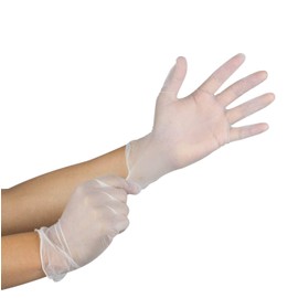 Clear Vinyl Disposable Gloves - Powder and Latex Free Perfect for Food Prep Cleaning and More (100, Medium)