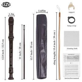 LIZIMANDU Recorder Instrument for Beginner Adults,8-Hole Soprano Descant Recorder Music Flute with Cleaning Rod & Case Bag For Home Entertainment(6-Wood Dark Brown)