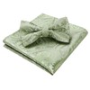 HISDERN Bow Tie with Pocket Square for Men Plain Adjustable