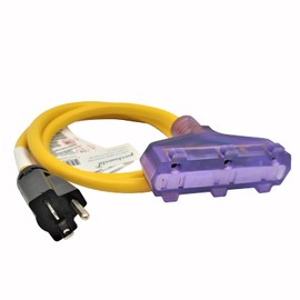 Parkworld 885903 Power Adapter Cord NEMA 5-20P Male to (3) 5-15R Household Tri Outlet 15 AMP Female x 3, 125 Volt, 4FT