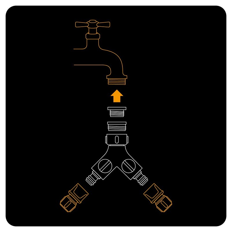 Conector de grifo doble salida - todos los tamaños