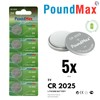PoundMax CR 2025 Batteries 3v Lithium Button Cell Battery Combo