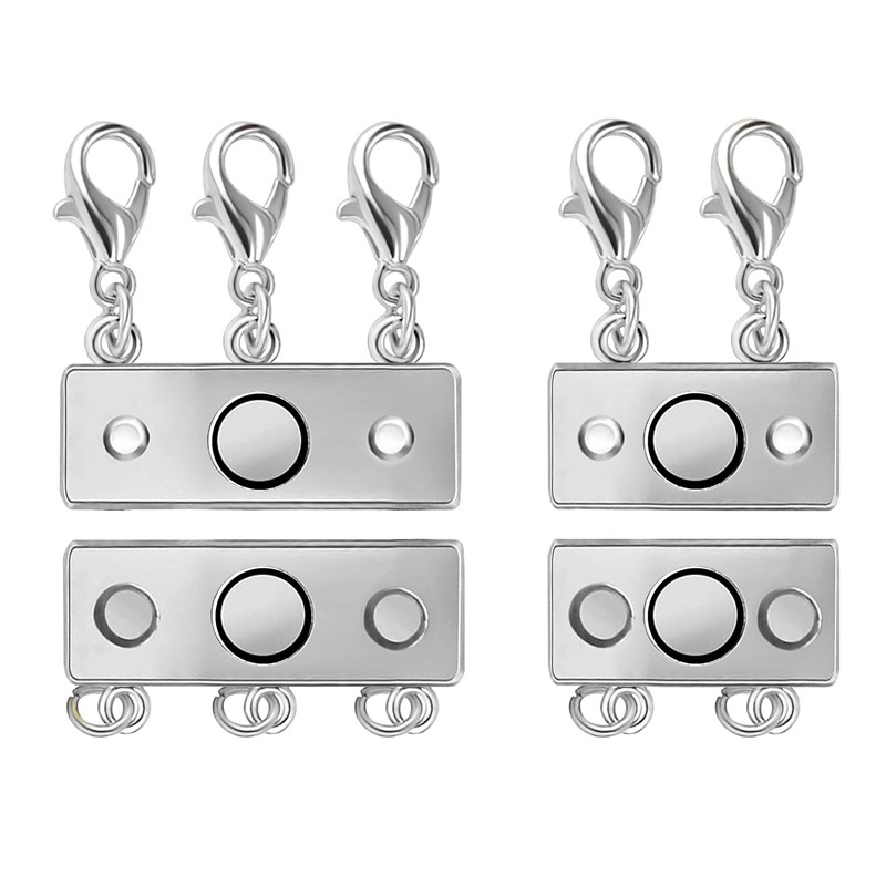 Magnetic Necklace Clasps, 2PCS 14 Whitegold Multi Magnetic Necklace Layering