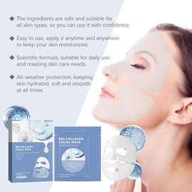 Bio-Collagen Real Deep Mask, Hydrogel Mask, High Moisturizing, Haritsuya Pore Care, Non-sticky, Dry and Sensitive Skin 3 Boxes (12 Tablets) Blue
