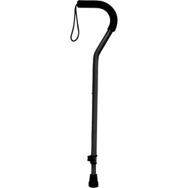 Drive Medical Offset Aluminum Cane with Tab-Loc Silencer, Black (1 Each)