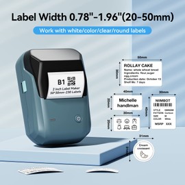 NIIMBOT Barcode Label Printer B1 Label Printer for Small Business, Bluetooth Label Maker with Tape, Address Label Maker for Mailing, Business & Shipping Labels, Compatible with Phone & Computer, Blue