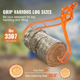 Happybuy Timber Claw Hook, 36 inch 4 Claw Log Grapple for Logging Tongs, Swivel Steel Log Lifting Tongs, Eagle Claws Design with 3307 lbs/1500 kg Loading Capacity for Tractors, ATVs, Trucks