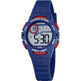 Calypso Youth Children's Watch Rubber Dark Blue Junior Watch UK5852/5 Digital Watch, blue, Ribbon