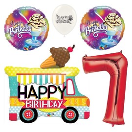 Ultimate Ice Cream Truck and Sundae Party Event Decorations Bouquet of Balloons (7th Birthday)