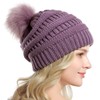 QUEENFUR Women Knit Slouchy Beanie Chunky Baggy Hat with Faux