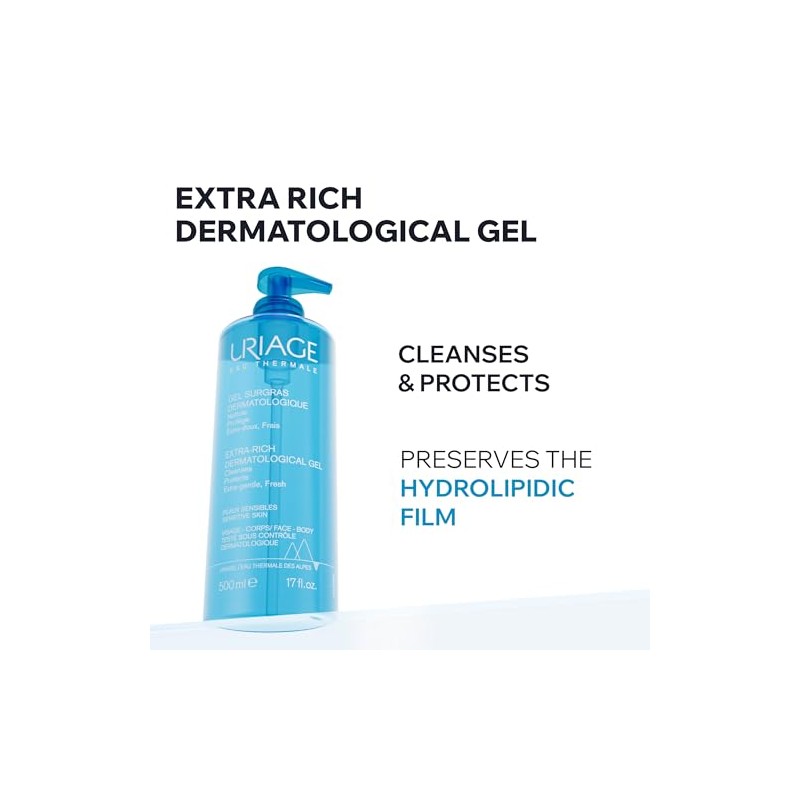 Uriage Gel Ducha Dermatológico Extra Rico Piel Sensible Mantiene Film