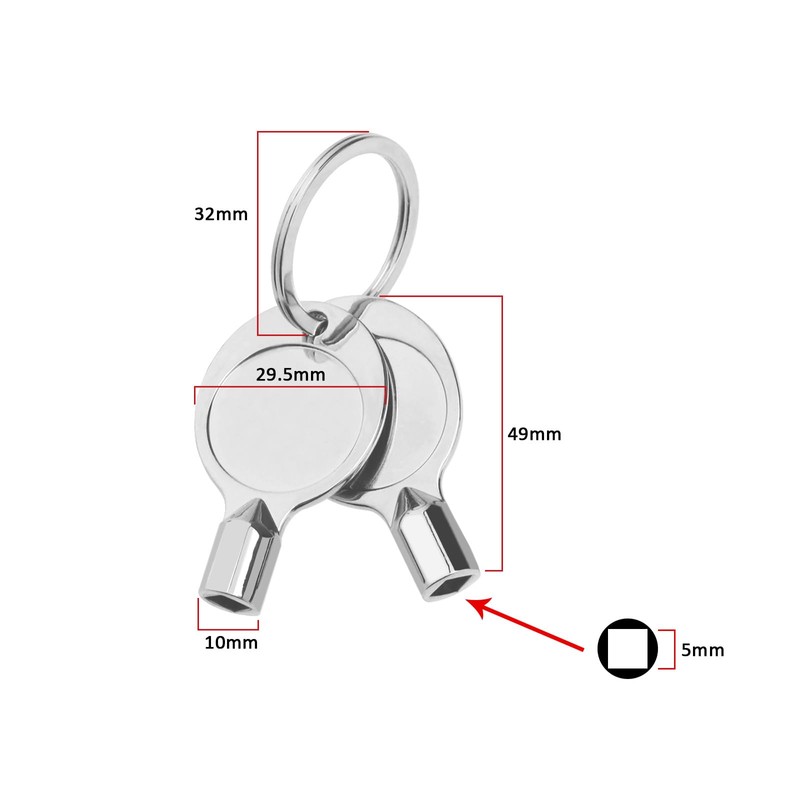 Be In Your Mind 4Pcs Metal Silver Square Socket Spanner