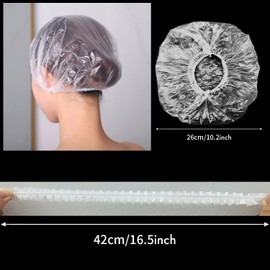 Shower Caps Disposable Plastic Shower Caps for Women Men Bath Caps Hair Cap Waterproof for Salon,Spa,Travel,Home Use,Hotel,Shower