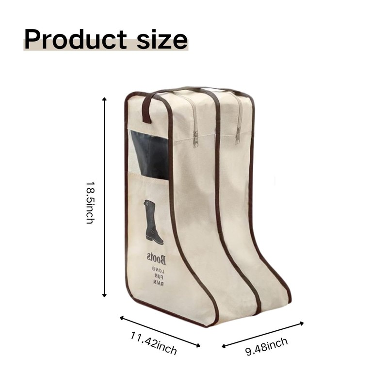 Poemtian 2PCS Portable Tall Boots Storage Bags, Dust-Proof Tall Boot