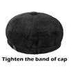 HAPPYPOP Men's Flat Cap Black Driving Cabbie Hunting Flat Cap