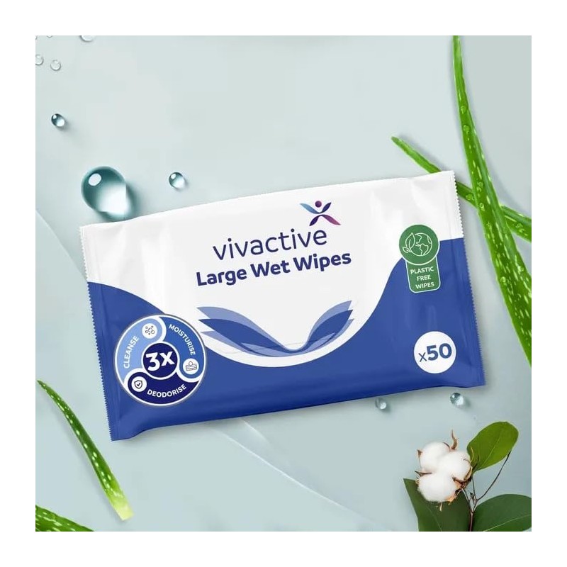 Vivactive Large Wet Wipes 50 Pack (Large)