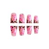 Star Press on Nails Leopard Print Fake Nails French Tip
