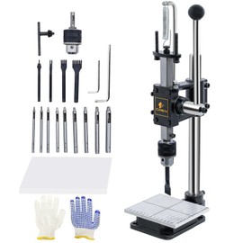 CXRCY Leather Hole Puncher & Press Machine, Manual Hole Punch Set for Leatherworking DIY Craft Leather Hole Punching,Setting Rivets,Button Snaps with 13pcs Punches, PP & Aluminum Plate
