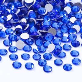 MEIBITE Meibite Sapphire Flatback Rhinestones, Glass Rhinestones for Nail Art and Craft, Glue Fix, Loose Crystal Gemstones(Blue, SS12, 2880pcs, 2.9-3.0mm)
