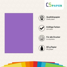 Made in EU 10 Sheets of Craft Card Purple A4 210 g/m² CS Paper - Craft Paper, Photo Cardboard, Coloured Paper for Crafts, Folding and Drawing in DIN A4 Format, Colour Box for Home and Office Supplies