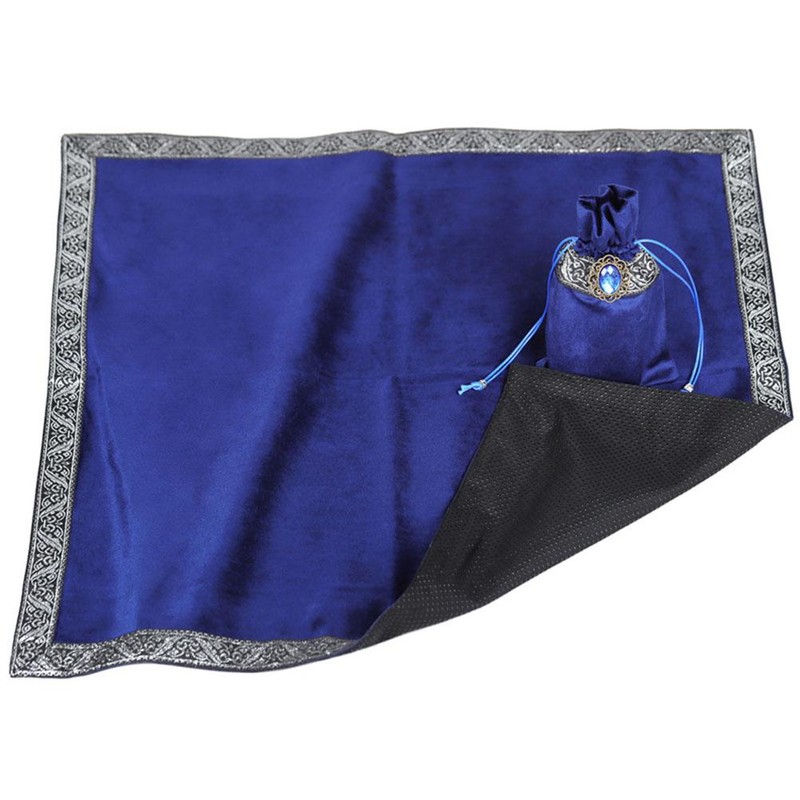 Tarot Cloth Velvet Tarot Tablecloth with Bag Witch Divination Moon