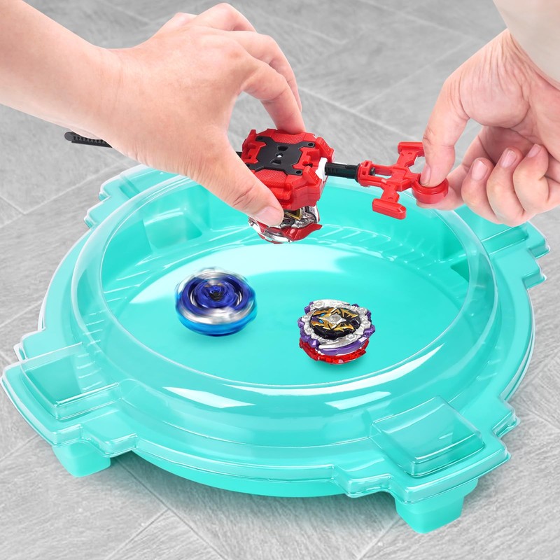 AIBREAY Stadium Burst Set - 6 Spinning Tops, 2 Launchers,