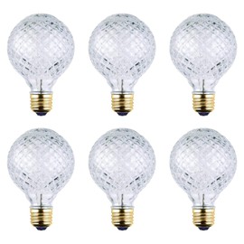 LABORATE LIGHTING, Halogen Light Bulbs, Decorative Light Bulbs, Cut Glass, Outdoor/Indoor Vanity Light Bulb, 40 Watt Halogen Bulb, Completely Dimmable, Pack of 6.