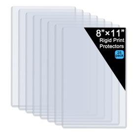 25 Pack 8.5" x 11" Hard Sheet Protectors, Rigid Print Protectors, Clear Waterproof Protectors, Paper Sleeves Photo Plastic Sleeves Hard Plastic Document Holder, Birth Certificate