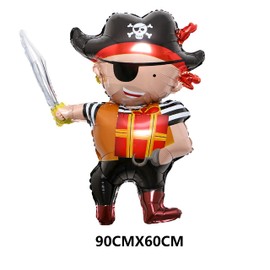 ED-Lumos 4Pcs Giant Ocean Pirates Boat Helium Balloons for Kids Birthday Party Decoration Gift