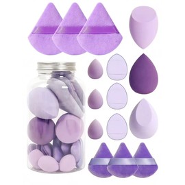 15PCS Makeup Sponge Set Beauty Blender Sponge for Mini Makeup Sponges Triangle Powder Puff with Foundation Blending Soft Make Up Sponges for Face Cosmetic Applicator for Powder Liquid ﻿ (Purple)