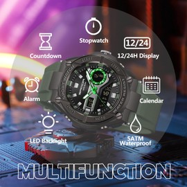 findtime Digital Watches for Men Sports 5ATM Waterproof Watch Military Countdown LED Backlight Wristwatch Stopwatch Alarm Tactical Electronic Watch