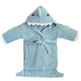 Dara Baby | Toalla de Baño para Bebé o Niño | Bata Baño de Figuras Divertidas | Capucha para la Cabeza | Secado Rápido y Ligero| Tela Extra Suave| Regalo para Bebé, Baby Shower, Cumpleaños (Tiburón)
