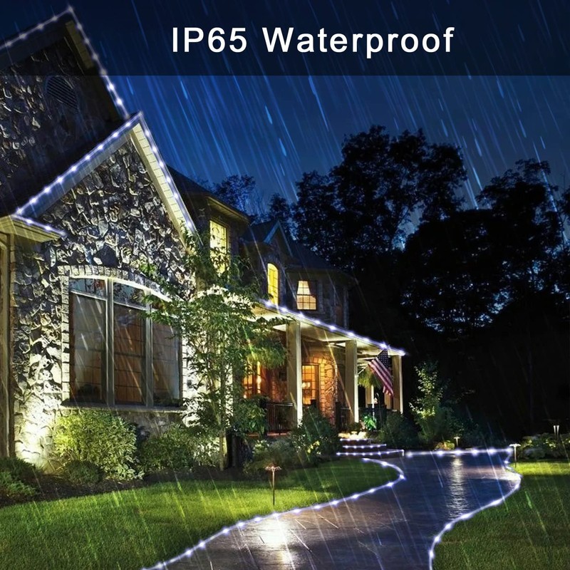 JMEXSUSS 2 Pack 100 LED Solar Rope Lights,33ft 8 Modes