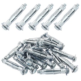 Seimneire 20 Pcs M6 x 52mm Heavy Duty Bolt, Hollow Drive Wall Anchor Screw Zinc Plated Steel Bolt, Anchor Screw Molly Bolts for Plaster Walls Tiles Drywall