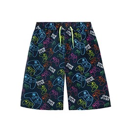 Harry Bear Boys' Gaming Swimming Shorts, black