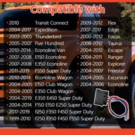 645-133 2Pcs Turn Signal Corner Light Parking Tail Lamp Connector Plug Pigtail Harness Fits for Ford 2004-2014 F150 E150 E250 1999-2020 F250 F350 Super Duty Replaces 6U2Z-14S411-AB 88988139