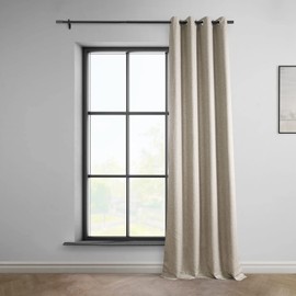 HPD Half Price Drapes Room Darkening Curtains for Living Room 50 X 84 Grommet Italian Faux Linen, FLCH-FM20129-84-GR (1 Panel) Taupe Grey