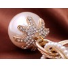 Alilang Golden Tone Chain Link Twist Braid Faux Pearl Rhinestone