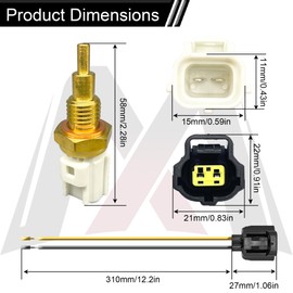 MecXora 89422-33030 Coolant Temperature Sensor with Connector Harness Compatible with Select Toyota 4Runner RAV4 Sequoia Sienna Tacoma Avalon Camry Corolla Highlander Pontiac& Lexus Scion #89422-06010
