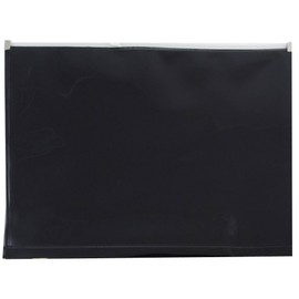 JAM PAPER Plastic Envelopes with Zip Closure - Letter Booklet - 247.6 x 330.2 mm (9 3/4" x 13") - Black - 12/Pack