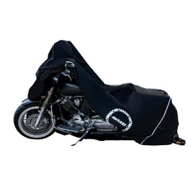 Nuzari Heavy Duty Motorcycle Cover - Motorcycle Covers Waterproof Outdoor Storage - Motorcycle Cover Waterproof Outdoor - Dirt Bike Covers (Black, Large)