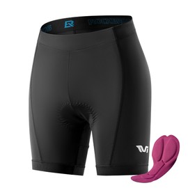 ROCKBROS Bike Shorts for Women Padded Bike Shorts Women's Cycling Shorts 4D Breathable Pad Mountain Road Bike Tights Black