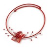 Avalaya Red Sea Shell Flower Flex Cotton Wire Choker Necklace/Adjustable