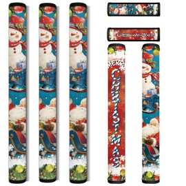 HUISEFOR Christmas Refrigerator Handle Covers Set of 7 Santa Claus Kitchen Appliance Door Handle Covers Snowman Microwave Handle Covers Heat Protection, Christmas Decor for Kitchen