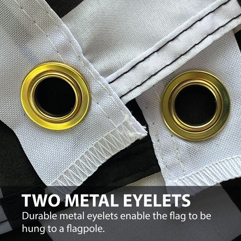 NWFlags Black & White Check Flag 18" x 12" 75d